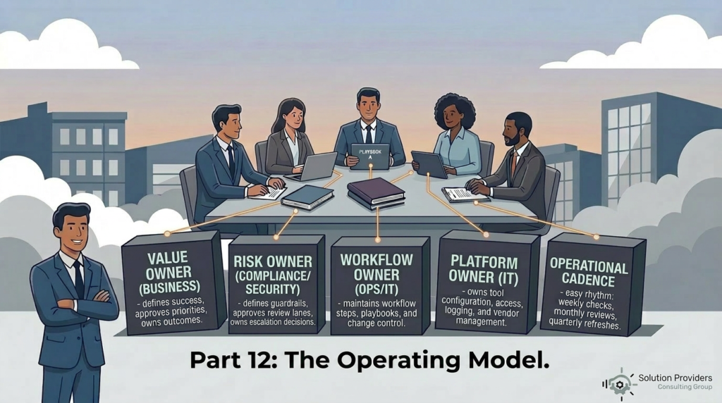 The Operating Model (Who Owns What After the Pilot and How It Stays Owned)